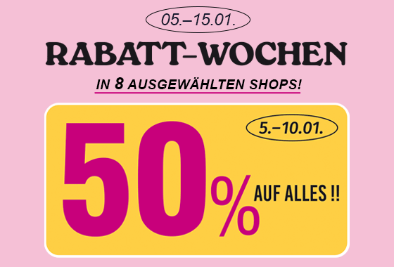 Rabatt Wochen in 8 Shops
