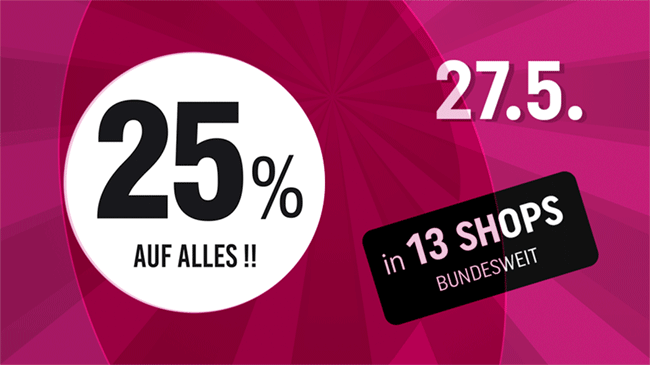 Aktion 25% in 13 Shops